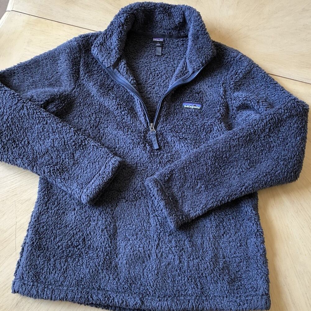 Patagonia Los Gatos 1/4 Zip Jacket Womens MED Blue Gray Pullover Sweater Fleece